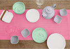 Solino Home Linen Flamingo Pink Table Runner 144 Inches Long - 100% Pure Linen Extra Long Table Runner 14 x 144 Inch for Christmas - Classic Hemstitch