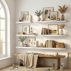 12 inch Deep Floating Shelves for Wall, 48 inch Wide Engineered Wood Wall