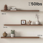 Fun Memories 60 Inch Fireplace Mantel Shelf, Deep Floating Shelves