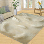 8x10 Feathers Rugs for Living Room - Minimalist Feathers Large Area Rug, Natural Still Life Modern Boy Nursery Rug Soft Washable for Classroom Office Bedroom Kids Room
