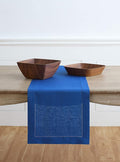 Solino Home Linen Royal Blue Table Runner 156 Inches Long - 100% Pure Linen Extra Long Table Runner 14 x 156 Inch for Christmas, New Year - Classic Hemstitch