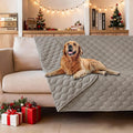 gogobunny 3X Stronger Waterproof Pet Blanket, Scratch Proof Furniture Protector for Dogs Cats, Reversible Cover 52x82 Inch, Dark Stone