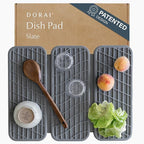 Dorai Home Dish Pad - Collapsable Stone Dish Drying Mat with Diatomaceous Earth for Quick Drying - Ultra Absorbent - Encased in Woven Silicone - Eco-Friendly, Foldable - Original 19.9"x15.2", Slate