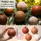 12Pcs 2.36'' Large Rustic Vintage Neutral Textured Farmhouse Brown 2025 Christmas Ornaments Ball for Christmas Tree Decor,Boho Orange Copper Hanging Xmas Ornaments Shatterproof Ball for Home Decor