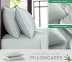 Pure Bamboo Short Queen Sheets for RV Camper (60"x75") - Genuine 100% Organic Viscose Derived from Bamboo Bed Sheet Set, Soft & Cooling, 2 Year Quality Promise (Short Queen, Sea Glass)