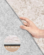 Art&Tuft Washable Rugs 5x7, Abstract Area Rugs for Living Room - Non Slip and Low Pile Soft Thin 5x7 Rug for Bedroom, Dining Room, Kitchen, Office, Beige