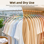 Heavy Duty Metal Coat Hangers 28 Pack, Sweater Hangers No Shoulder Bump, Non-Slip PVC Coating, Space Saving Clothes Hangers for Sweaters, Coats, Shirts, Skirts, Jackets, Pants