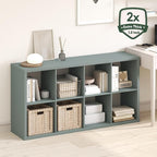 Furinno Cubicle Book Shelf, 8-Cube Bookshelf, Extra Thick Frame Horizontally &