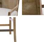 Madison Park Bar Stool with Rattan Back, Wood Counter Height Barstools
