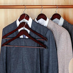 TOPIA HANGER Cherry Wood Hangers 30 Pack, Space Saving Coat Hanger with 360° Swivel Cascading Loop Hook, Non Slip Pants Bar and Shoulder Notches for Camisole, Jacket, Suit (Mahogany) -CT74M30