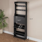 Shoe Storage Cabinet, Wood Shoe Organizer for Entryway with 3 Flip Drawers, Freestanding Shoe Rack with Adjustable Shelf, Narrow Shoe Dresser for Front Door Entrance(Black, 78.74" x 31.5" x 9.37")