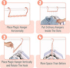 Mr. Pen- Space Saving Hangers, 8 pcs, 360° Rotating Hooks, Magic Cascading Hanger Organizer with 5 Enclosed Slots, Closet Organizers and Storage for Clothes, College Dorm Room Essentials