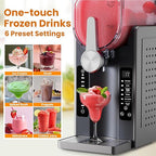 BKPPM Slushie Machine: No Ice Needed Slushy Machine for Home, 6 Preset, Real-Time Temp Display, Auto-Clean | Frozen Margaritas, Cocktails, Frappés, Ice Cream, Smoothies, Milkshakes,Summer Parties