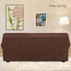 Easy-Going Stretch Oversized Sofa Slipcover 1-Piece Sofa Cover Furniture Protector Couch Soft with Elastic Bottom for Kids, Polyester Spandex Jacquard Fabric Small Checks Coffee
