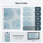 WITSHOCK 5x7 Washable Rug for Living Room,Modern Floral Distress Print Pattern Area Rugs,Stain Resistant with Non Slip Backing Carpet for Dining Room,Bedroom & Home Decor,Blue/Light Blue