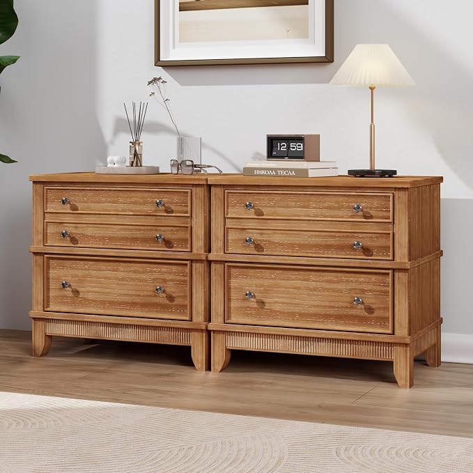 Merax 27.3 Inch Solid Wood Nightstand, Mid Century Modern Night Stand