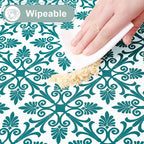 misaya Picnic Table Cover with Bench Cover, Waterproof Elastic Fitted Tablecloth for 6 Foot Tables, Rectangle Washable Polyester Tablecloths for Picnic, Camping, Outdoor (Turquoise, 30" x 72")