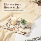 Koville Luxury Calacatta Viola Marble Tray, 11"x8" Scalloped Marble Vanity Tray for Countertop Bathroom Kitchen Dresser, Natural Stone Tray for Jewelry Perfume Home Decor, Decorative Catchall Tray