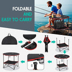 ZENY Portable Folding Picnic Table Outdoor Camping Table with 4 Cup Holders and Carrying Bag Collapsible Portable Tables Folding for BBQ Outdoor Fishing