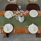 BALCONY & FALCON Velvet Table Runner 14"x51" Olive Luxury Machine Washable Farmhouse Vintage Runner for Table Dining, Party, Wedding, Birthday, Easter, Thanksgiving & Christmas & Home Décor