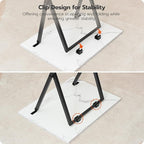 HOOBRO Folding TV Tray Tables, Set of 4 TV Trays with Storage Rack, Industrial Side Table for Eating at Couch, Foldable Snack Table for Small Space, Easy Assembly, White and Black BW50BZ01