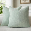 a moment Light Green Chenille Throw Pillow Covers 22x22 Inch Pack of 2 Modern Decorative Throw Pillow Covers FarmhouseCross Covers Home Decor for Sofa Bedroom Living Room