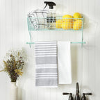 DII Rustic Farmhouse Bathroom Décor, Metal Storage, Large Towel Bar, Aqua