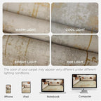 Joydeco 2x6 Runner Rug for Hallway, Modern Abstract Non-Slip Soft Washable Rugs, Low Pile Carpet for Entryway, Kitchen, Bedroom, Laundry, Light Brown & White & Beige