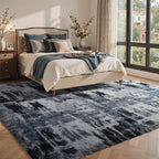 7x10 Ft Extra Large Shag Rugs for Living Room, Tie Dyed Ultra Soft Fluffy Furry Area Rugs for Bedroom Indoor Floor, Aesthetic Carpet for Kids Home Decor (Blue)