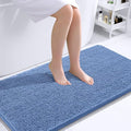 OLANLY Bathroom Rugs 44x24, Extra Soft Absorbent Chenille Bath Rugs, Rubber Backing Quick Dry, Machine Washable Bath Mats for Bathroom Floor, Tub and Shower, Home Decor Accessories, Cornflower Blue