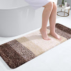 OLANLY Bathroom Runner Rugs 47x17, Extra Soft Absorbent Microfiber Bath Rugs, Rubber Backing, Quick Dry, Machine Washable Bath Mats for Bathroom Floor, Tub and Shower, Home Decor Accessories, Brown