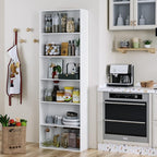FOTOSOK 6-Tier Open Bookcase and Bookshelf, Freestanding Display Storage