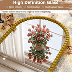 34"x76" Gold Arched Full Length Mirror, Vintage Beaded Decorative Floor Full Body Dressing Mirror as Room Decor Hanging Leaning Standing for Living Room, Bedroom, Vanity Area