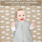 Pack and Play Sheets Fitted, 2 Pack Pack n Play Sheets for Graco Pack n Play Mattress, Unisex Playard Sheets for Boys Girls (Clouds & Dark Green)