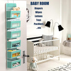 Simple Houseware 6 Clear Window Pocket Over Closet Door Storage Hanging Organizer for Bedroom, Bathroom, Pantry, Turquoise
