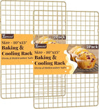 Cooling Racks for Cooking and Baking - 2 PCS 10" x 15" Grid Wire Baking Rack for Oven Cooking, Baking, Grilling, Roasting - Dishwasher Safe Bacon Rack - Fits Jelly Roll Cookie Sheet Pan