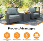 Sunbrella Outdoor Patio Chair Cushions Set, 24" x 24", Set of 2, Water-Repellent, Fade Resistant, Deep Seat Cushion for Backyard, Couch, Sofa and Patio Furniture, Swell Turquoise
