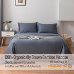 Bella Coterie Luxury Bamboo Viscose Twin XL Size Sheet Set | 100% Organically Grown | Ultra Soft | Cooling for Hot Sleepers | 18" Deep Pocket [Slate Blue]