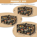 Dustproof Toaster Oven Cover Polyester-Linen Fabric Microwave Oven Dust Cover Foldable Kitchen Appliance Protector Dirt and Fingerprint Protection, Vintage Mushroom Plant Print, L