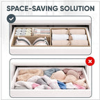 Clothes Organizer, Transform Your Drawers in Seconds - Cream Set of 6 Foldable Storage Boxes with Zipper, Durable 600D Fabric, Includes Fragrance Sachets, Ideal for Underwear, Socks, Baby Clothes