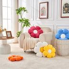 Green Flower Pillow，19.6In Floor Pillow Cushion Flower Shaped Throw Pillow Cute Seating Cushion Home Decorative Pillows for Sofa Couch Bed