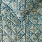 The HomeCentric King/Queen/Twin Blue Decorative Full 68"x18" Bed Runner Without Pillow Cover, Indigo, Printed & Quilted Bed Scarf on Suede Fabric - Indigo Centric