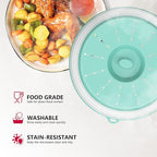WVM Microwave Splatter Cover Vented for Food with Hook Hole, Splatter Guard & Colander Kitchen Gadget for Food, Meal Prep
