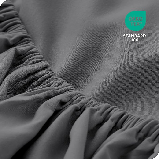 Bare Home 6-Pack Fitted Bottom Sheets for Hospital Bed Size - Premium 1800 Ultra-Soft Wrinkle Resistant Microfiber - Deep Pocket (Hospital, Grey)