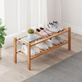 Bamboo Shoe Rack Organizer for Closet and Entryway - Space-Saving Shoe Stand with Narrow Design - Versatile Shoe Holder for Door or Closet Shelf,Garage Bedroom can Freely Stack DIY Small Shoe Racks