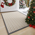 Door Mat 17"x30",Door Mat Indoor Entrance Dirt Resistant and Absorbent Non-Slip Rubber Backing Front Door Mats Washable Low-Profile Indoor Mats for Entryway, Inside Entrance Easy Clean Gray