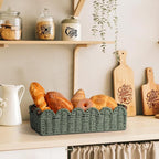 Toilet Paper Storage Basket Bathroom Counter Organizer Wicker Baskets for Organizing Cute Basket for Apartment Bedroom Nursery Room Kitchen Bathroom Decor-Green