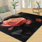 3x4 Florals Rugs for Entryway - Natural Flowers Kids Bedroom Rug, Realistic Rose Mudroom Rug Soft for Coffee Shop Living Room Under Table Game Room