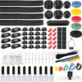 604 Pcs Cable Management Kit, 4 Cord Organizer Sleeve, 7 Cable Holder, 38 Adhesive Cord Clips, 40 Pcs+5 Roll Cable Organizer Straps 200 Cable Ties 300 Cable Wire Clips for PC TV Under Desk