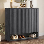 SICOTAS Shoe Cabinet 47.2" Wide Freestanding Hidden Shoe Storage Cabinet with 3 Doors & 4 Adjustable Shelves Tall Modern Shoes Rack Organizer Cabinets Storage for Entryway Hallway Living Room Entrance